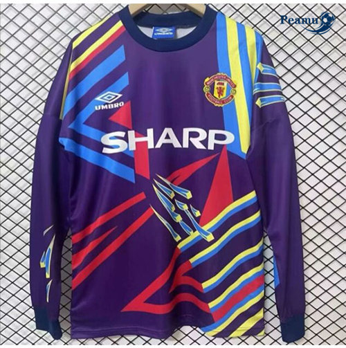 Maillot foot Retro1992-93#Manchester United Gardien de but Manche Longue Pourpre