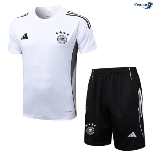 Maillot foot Kit Entrainement Allemagne + Shorts Blanc/Noir 2025-2026 peamu 0335