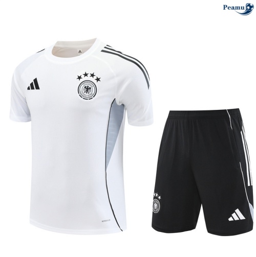 Maillot foot Kit Entrainement Allemagne + Shorts Blanc/Noir 2025-2026 peamu 0336