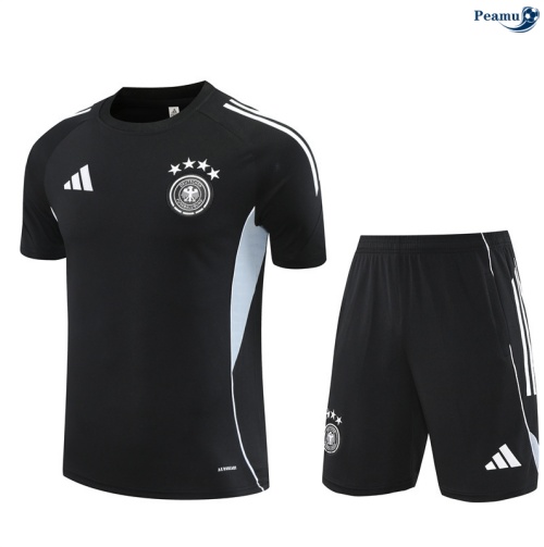 Maillot foot Kit Entrainement Allemagne + Shorts Noir/Blanc 2025-2026 peamu 0337