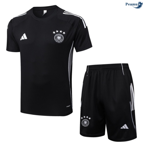 Maillot foot Kit Entrainement Allemagne + Shorts Noir/Blanc 2025-2026 peamu 0338