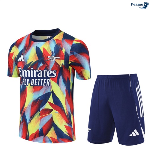 Maillot foot Kit Entrainement Arsenal + Shorts Jaune/Rouge 2025-2026 peamu 0385