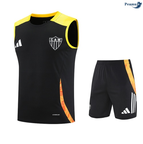 Maillot foot Kit Entrainement Atletico Mineiro Debardeur + Shorts Noir/Jaune 2025-2026 peamu 0115