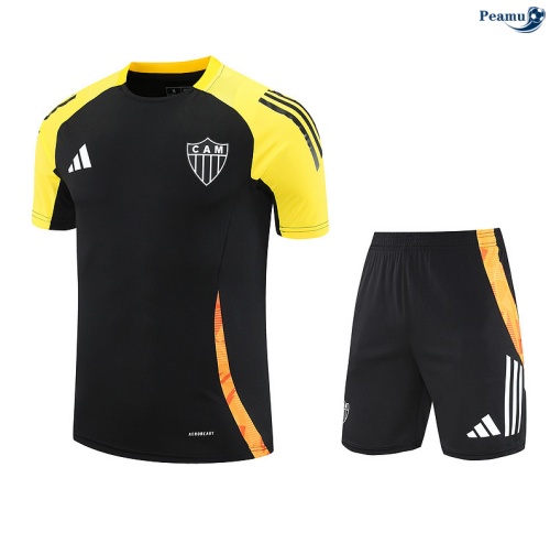 Maillot foot Kit Entrainement Atletico Mineiro + Shorts Noir/Jaune 2025-2026 peamu 0117
