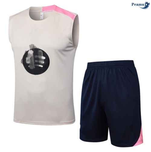 Maillot foot Kit Entrainement Barcelone Debardeur + Shorts Jaune/Bleu/Rose 2025-2026 peamu 0125