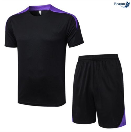 Maillot foot Kit Entrainement Barcelone + Shorts Noir/Violet 2025-2026 peamu 0140