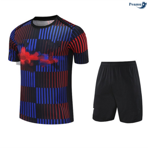 Maillot foot Kit Entrainement Barcelone + Shorts Rouge/Bleu/Noir 2025-2026 peamu 0141