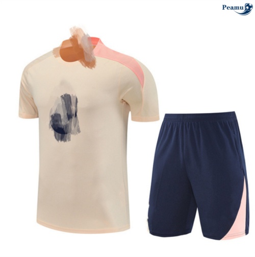 Maillot foot Kit Entrainement Barcelone + Shorts Jaune/Bleu/Rose 2025-2026 peamu 0146
