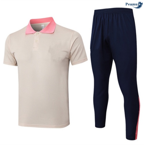 Maillot foot Kit Entrainement Barcelone Polo + Pantalon Jaune/Bleu/Rose 2025-2026 peamu 0147