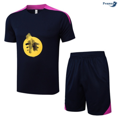 Maillot foot Kit Entrainement Barcelone + Shorts Vert/violet 2025-2026 peamu 0149