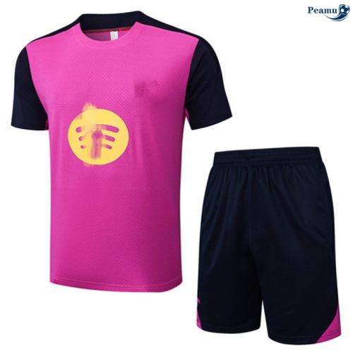 Maillot foot Kit Entrainement Barcelone + Shorts Violet/Bleu Marine 2025-2026 peamu 0150