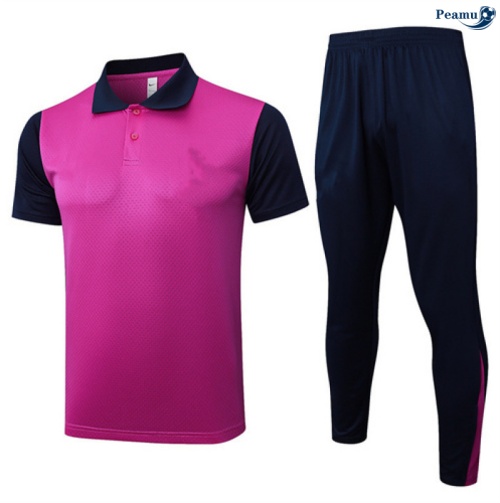 Maillot foot Kit Entrainement Barcelone Polo + Pantalon violet/Bleu Marine 2025-2026 peamu 0151
