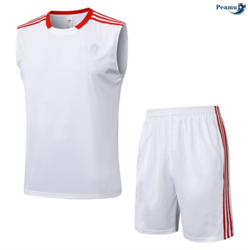 Maillot foot Kit Entrainement Bayern Munich Debardeur + Shorts Blanc/Rouge 2025-2026 peamu 0078