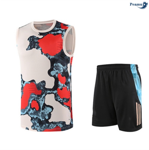 Maillot foot Kit Entrainement Bayern Munich Debardeur + Shorts Rouge/Noir/Bleu 2025-2026 peamu 0081