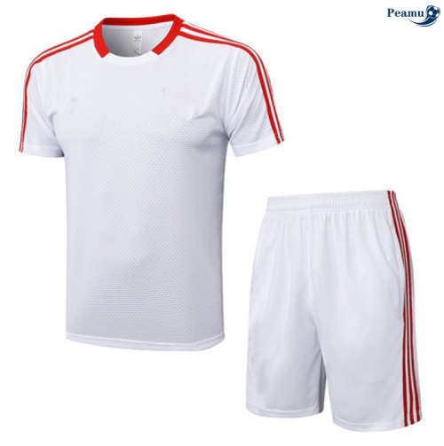 Maillot foot Kit Entrainement Bayern Munich + Shorts Blanc/Rouge 2025-2026 peamu 0094