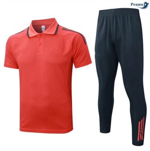 Maillot foot Kit Entrainement Bayern Munich Polo + Pantalon Orange/Noir 2025-2026 peamu 0097