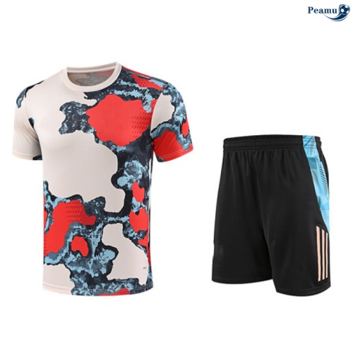 Maillot foot Kit Entrainement Bayern Munich + Shorts Rouge/Noir/Bleu 2025-2026 peamu 0100