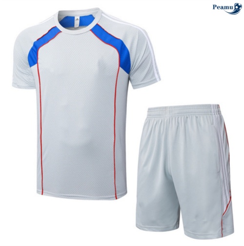 Maillot foot Kit Entrainement Bayern Munich + Shorts Gris/Bleu 2025-2026 peamu 0101