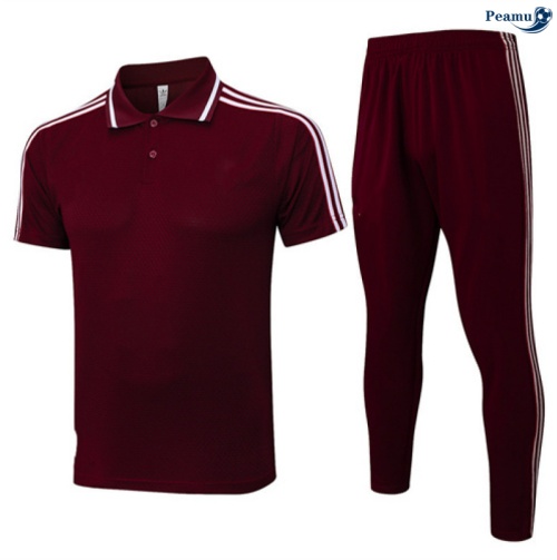 Maillot foot Kit Entrainement Bayern Munich Polo + Pantalon Rouge/Blanc 2025-2026 peamu 0107