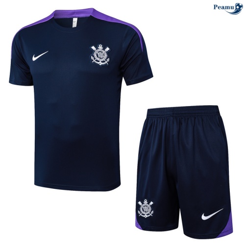 Maillot foot Kit Entrainement Corinthiens + Shorts Bleu Marine/Violet 2025-2026 peamu 0020