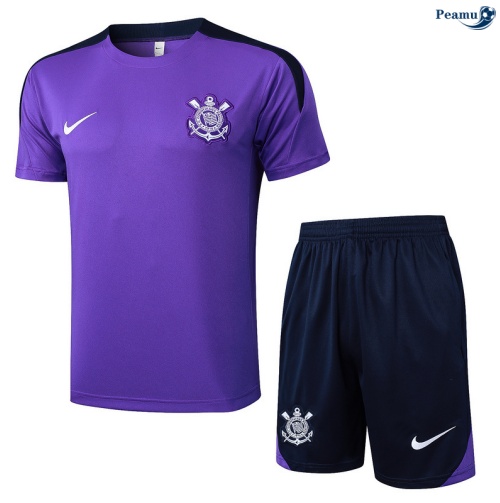 Maillot foot Kit Entrainement Corinthiens + Shorts Violet/Bleu Marine 2025-2026 peamu 0022