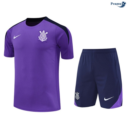 Maillot foot Kit Entrainement Corinthiens + Shorts Violet/Bleu 2025-2026 peamu 0023