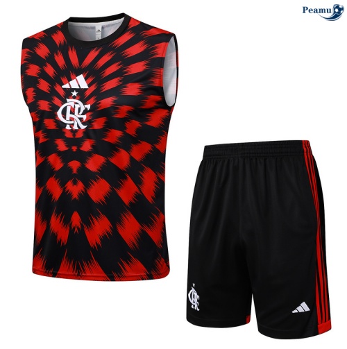 Maillot foot Entrainement Kit Flamengo Debardeur + Shorts Rouge/Noir 2025-2026 peamu 0031