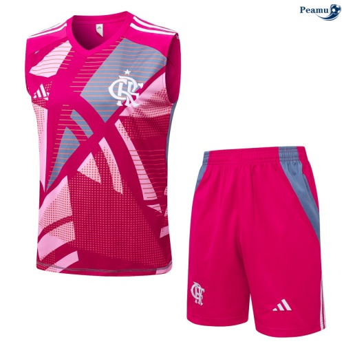 Maillot foot Kit Entrainement Flamengo Debardeur + Shorts Rouge 2025-2026 peamu 0034