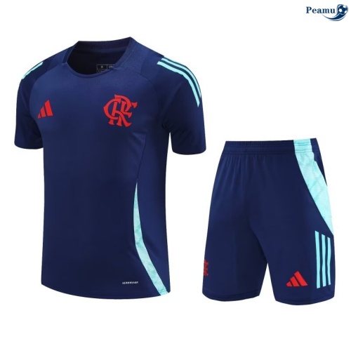 Maillot foot Kit Entrainement Flamengo Enfant + Shorts Bleu Marine/Vert 2025-2026 peamu 0038