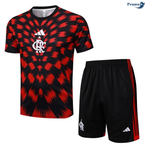 Maillot foot Entrainement Kit Flamengo + Shorts Rouge/Noir 2025-2026 peamu 0043
