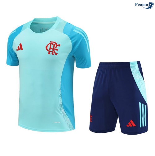 Maillot foot Kit Entrainement Flamengo + Shorts Bleu Clair 2025-2026 peamu 0046