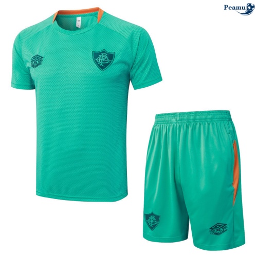 Maillot foot Kit Entrainement Fluminense + Shorts Vert/Orange 2025-2026 peamu 0047