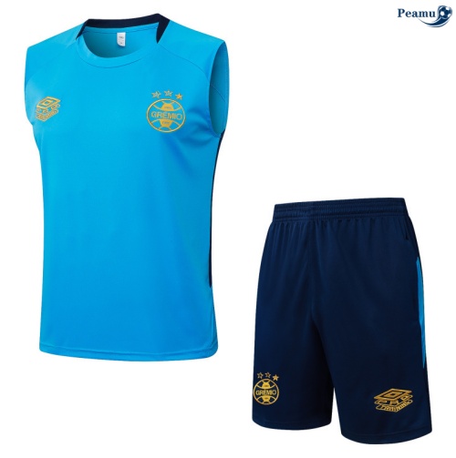 Maillot foot Kit Entrainement Gremio Debardeur + Shorts Bleu 2025-2026 peamu 0049