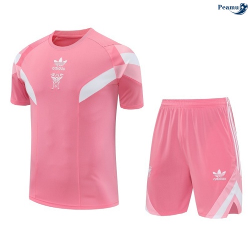 Maillot foot Kit Entrainement Inter Miami + Shorts Rose/Blanc 2025-2026 peamu 0057