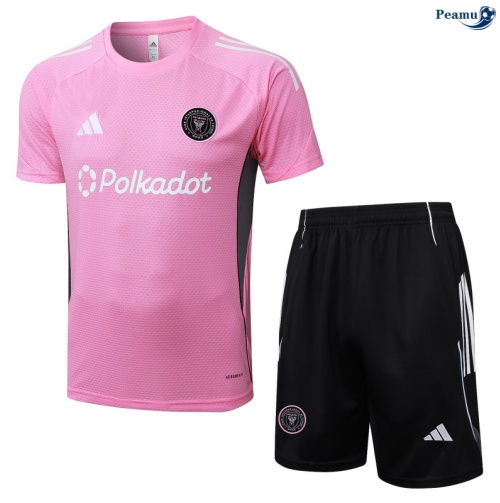Maillot foot Kit Entrainement Inter Miami + Shorts Rose/Noir 2025-2026 peamu 0058