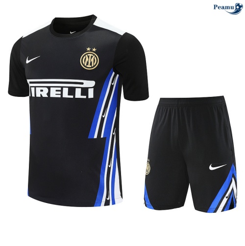 Maillot foot Kit Entrainement Inter Milan + Shorts Noir/Bleu/Blanc 2025-2026 peamu 0413