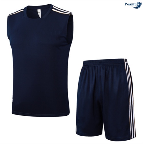 Maillot foot Kit Entrainement Juventus Debardeur + Shorts Bleu Marine/Blanc 2025-2026 peamu 0421