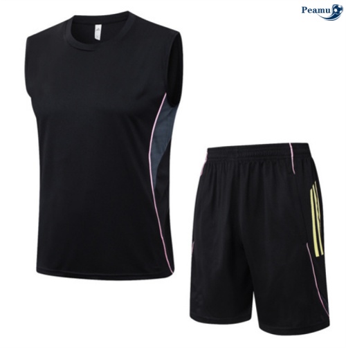Maillot foot Kit Entrainement Juventus Debardeur + Shorts Noir/Rose/Jaune 2025-2026 peamu 0422