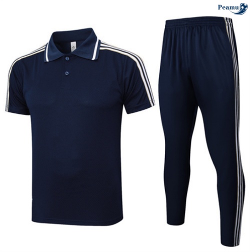 Maillot foot Kit Entrainement Juventus Polo + Pantalon Bleu Marine/Blanc 2025-2026 peamu 0429
