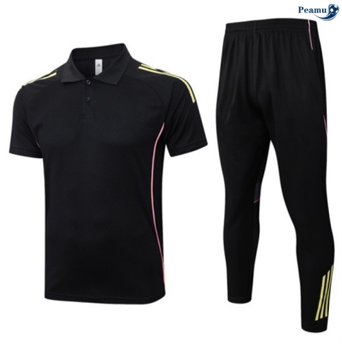 Maillot foot Kit Entrainement Juventus Polo + Pantalon Noir/Jaune/Rose 2025-2026 peamu 0430