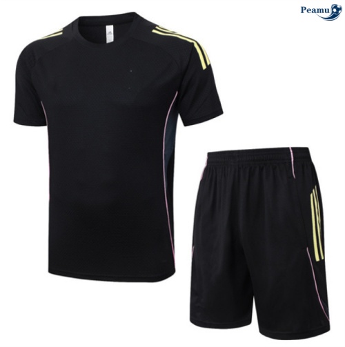 Maillot foot Kit Entrainement Juventus + Shorts Noir/Jaune/Rose 2025-2026 peamu 0431