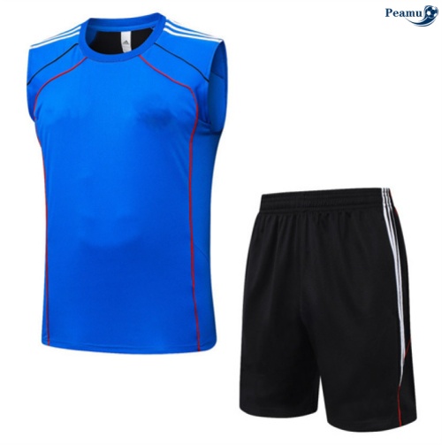 Maillot foot Kit Entrainement Manchester United Debardeur + Shorts Bleu/Noir/Blanc 2025-2026 peamu 0390
