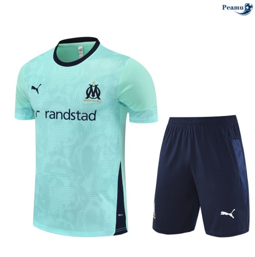 Maillot foot Kit Entrainement Marseille + Shorts Bleu 2025-2026 peamu 0288