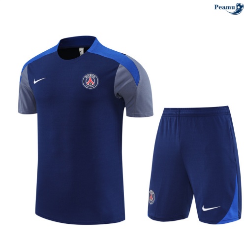 Maillot foot Kit Entrainement PSG Enfant + Shorts Bleu Marine 2025-2026 peamu 0305