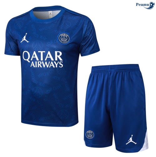 Maillot foot Kit Entrainement PSG + Shorts Bleu 2025-2026 peamu 0314
