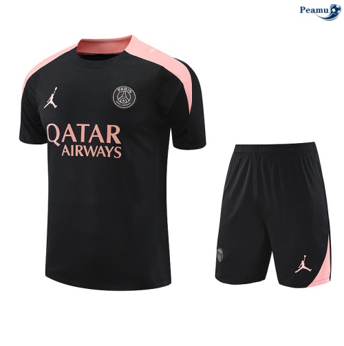 Maillot foot Kit Entrainement PSG + Shorts Noir/Rose 2025-2026 peamu 0320