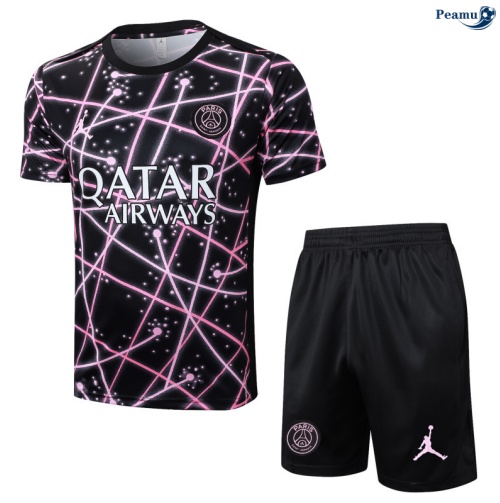 Maillot foot Kit Entrainement PSG + Shorts Noir 2025-2026 peamu 0322