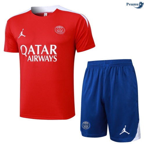 Maillot foot Kit Entrainement PSG + Shorts Rouge/Bleu/Blanc 2025-2026 peamu 0323