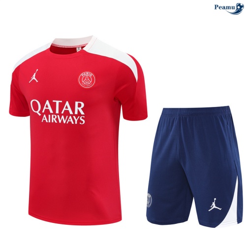 Maillot foot Kit Entrainement PSG + Shorts Rouge/Bleu/Blanc 2025-2026 peamu 0324