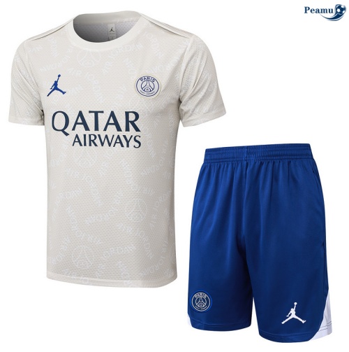 Maillot foot Kit Entrainement PSG + Shorts Gris/Bleu 2025-2026 peamu 0330